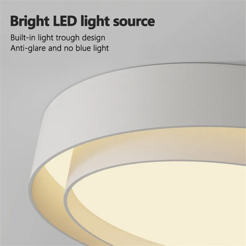 الحد الأدنى ضوء السقف المستديرة الشمال الأبيض دائرة ضوء مصمم غرفة المعيشة الإبداعية مكتب استوديو غرفة نوم غرفة الطفل الخفيفة #6