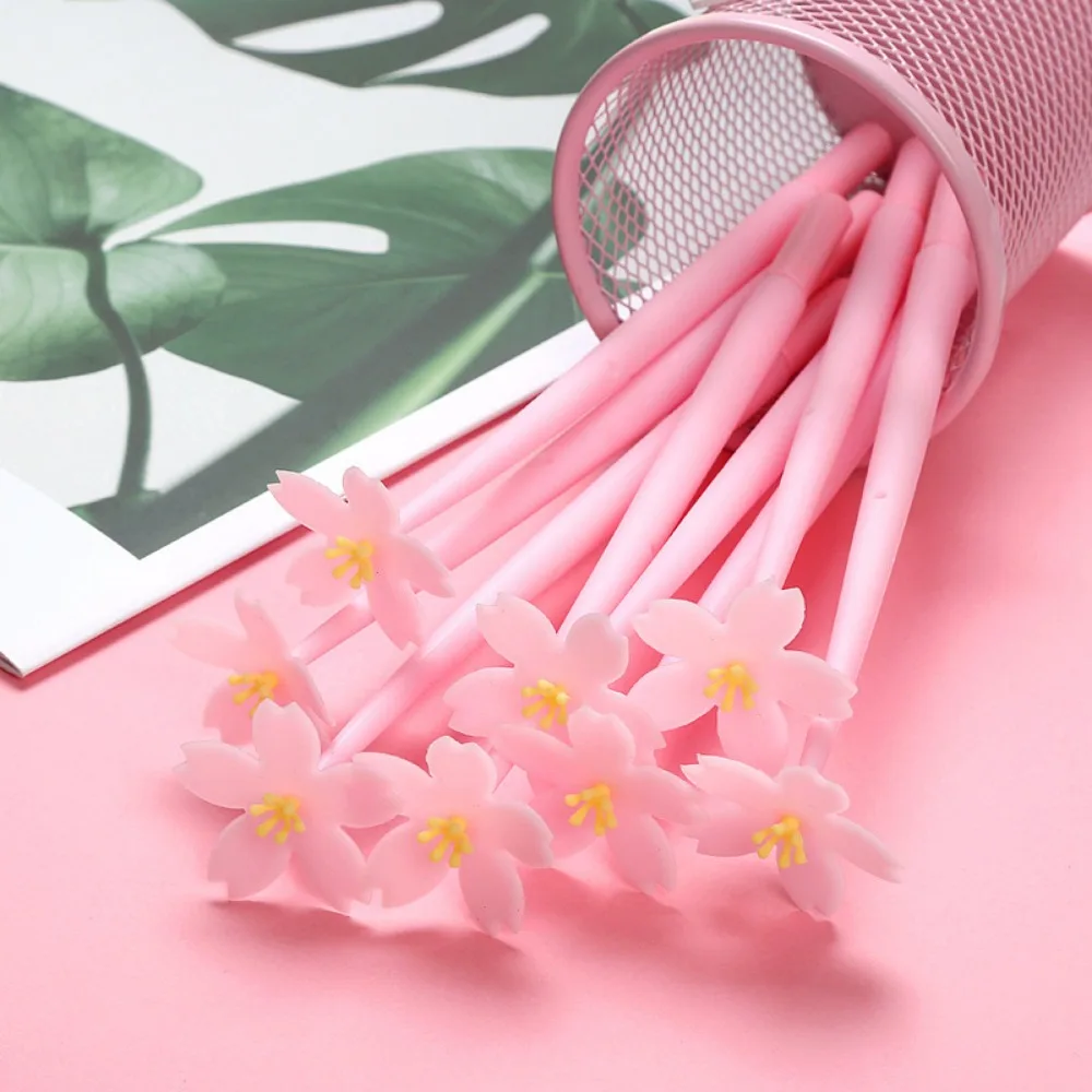 0.5mm Gel Pens Silicone Pink Creative Cute Kawaii sakura Flower Stationery Office School Supply Gel Pen Korea Black Ink