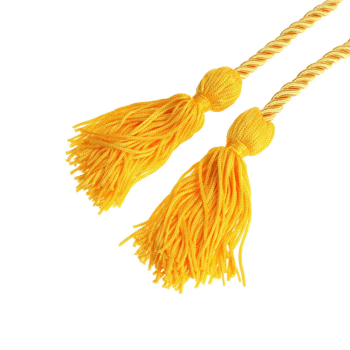

Yellow Graduation Cord Rayon Solid Color Braided with 4 Inch Tassels Graduation Cords for Ceremony Decoration