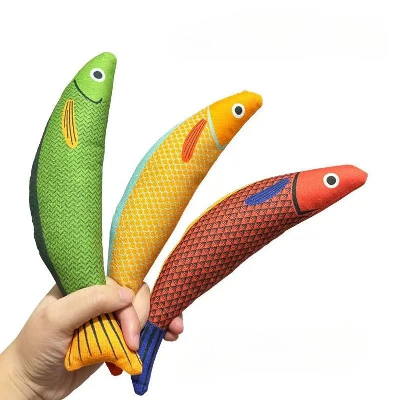 Cat Chew Plush Squeaky Toy Interactive Catnip Simulated Fish Bite-resistant Kitten Toy Teeth Cleaning Cat Supplies Accessories image 6