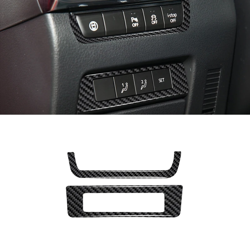 For Mazda 3 Axela 2020 2021 2022 2023 2024 Car Interior Solf Carbon Fiber / PVC Auto Hold Seat Heating Control Panel Sticker