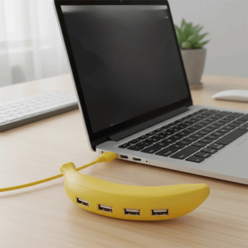 Portable Design Banana USB Hub USB 3.0 4 Port USB Hub Expander USB 2.0 Banana Shape USB Adapter Station For Laptop