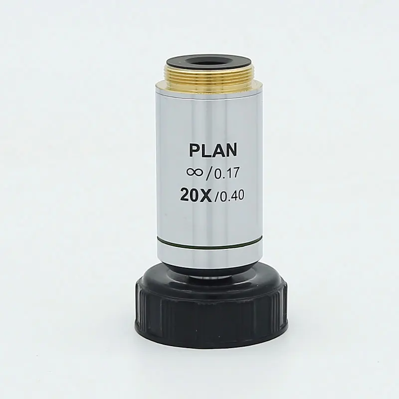 Silver Biological Microscope 4X 10X 20X 40X 60X 100X Infinity Plan Objective Lens RMS Thread for Olympus Microscope