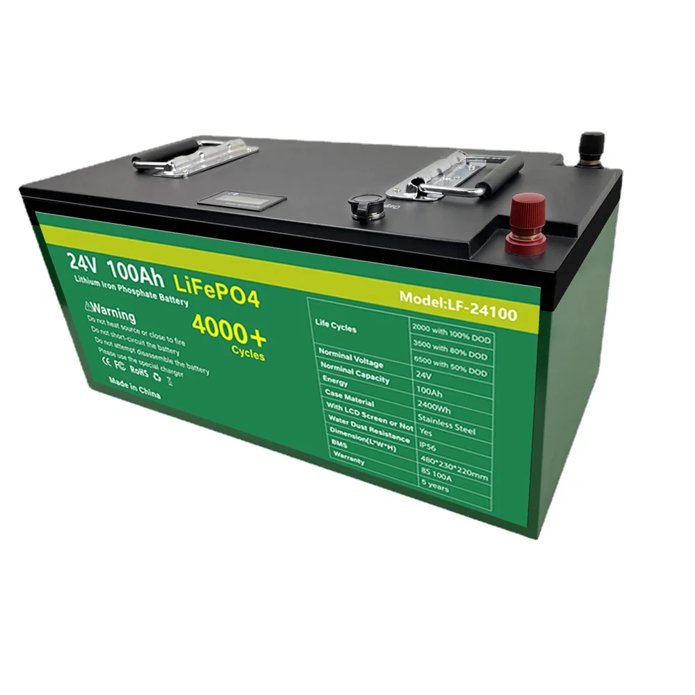 New Gtade A 24v 100Ah LiFePo4 Battery Cells Built-in BMS 48V Lithium Iron Phosphate Waterproof Rechargeable Battery No Taxes