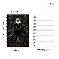 Gothic Black Cat themed Notebook 1pc,Blank Lined Pages, Ideal Gift for Note-Taking, Inspiring for Everyone, Perfect for Students 2