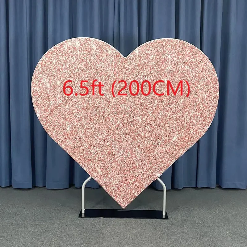 

6.5ft Balloon Heart Backdrop Arch Wedding Flowers Decorative Shelve Silver Aluminum Wedding Arch Frame Love Background