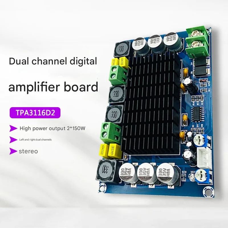 TPA3116D2 High-power Digital Power Amplifier Board Dual-channel 150W * 2 Dual-chip with Pre-amplifier