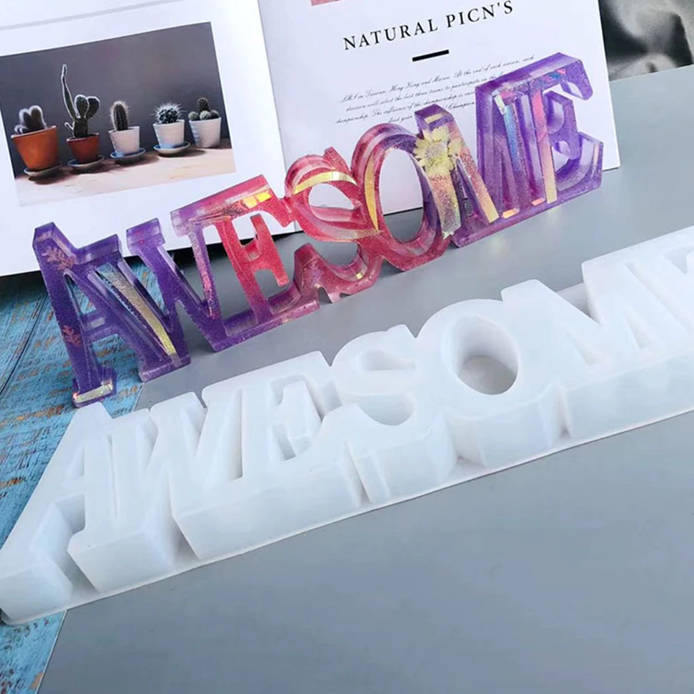 

Silicone Letter Mold DIY Craft nament Casting Molds Desktop Decor Transparent Flexible Jewelry Accessories Parts Letter Stencil