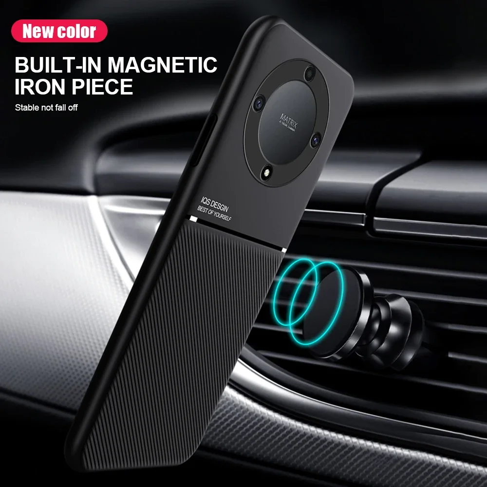 Rugged Non-Slip Case for Honor Magic 7 6 Lite Magic6 Pro 5 Lite X9c Smart X9b X8b X9a Cover Car Magnetic Holder Coque Fundas