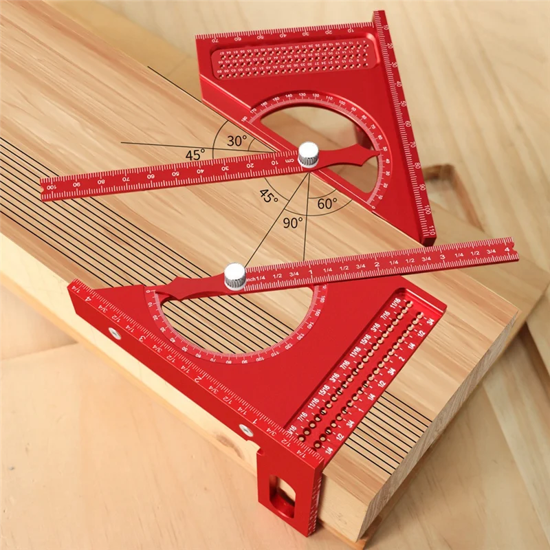 

CQMF-Adjustable Carpentry Square Protractor With 180 Degree Quick Marking Guide -Aluminum Half-Circle Set Scribing Ruler