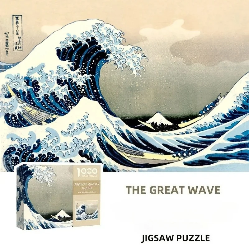 500/1000/1200/2000 Pieces Paper Jigsaw Puzzle  for Adults Great Wave Famous Painting Puzzle Toy Family Game Famous Decoration