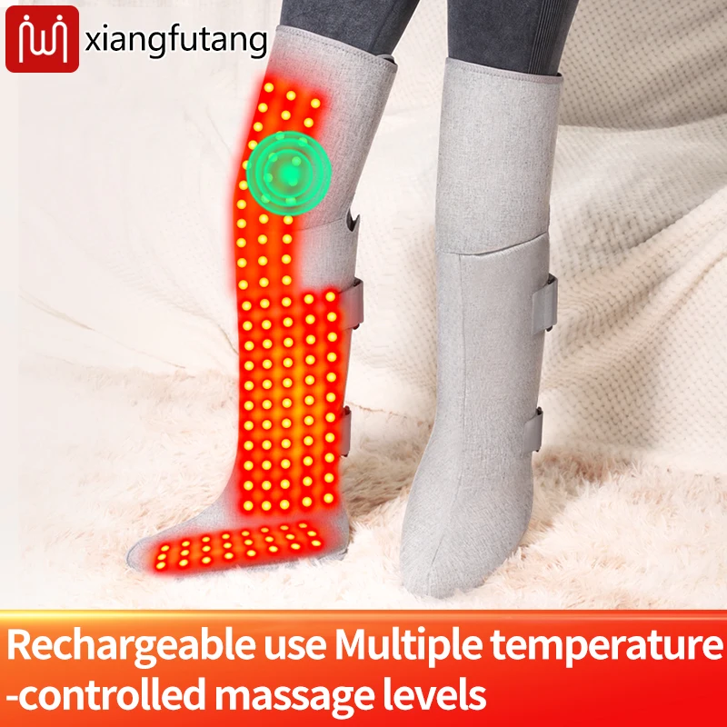

Red Light Moxibustion Heating Boots Hot Compress Physiotherapy Cold Leg Joints Ankle Warmth Vibration Massage - Leg Care Therapy