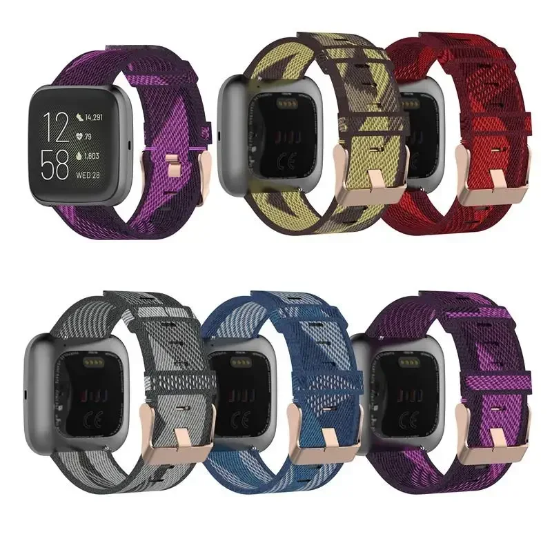 Correa para Fitbit Blaze, correa de lona de nailon, correa de repuesto para reloj Fitbit Versa 2/Versa Lite, pulsera