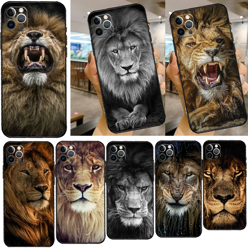 Lion Alpha Male Phone Case For iPhone 14 13 12 Mini 11 Pro Max SE 2020 6 7 8 Plus X XS Max XR Cover Shell