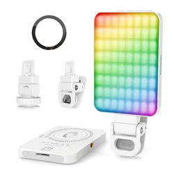 LED High Power Rechargeable Clip Fill Video Light with Front & Back Clip Adjusted 3 Light Modes for Phone iPad