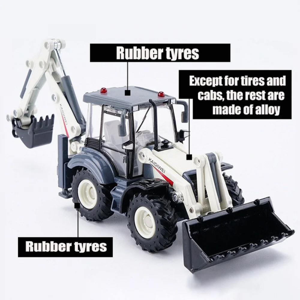 1/50 KDW Alloy Die-casting Excavator Truck Model Inertia 4Wheel Shovel Loader Two-Way Forklift Bulldozer Backhoe Loader Kids Toy