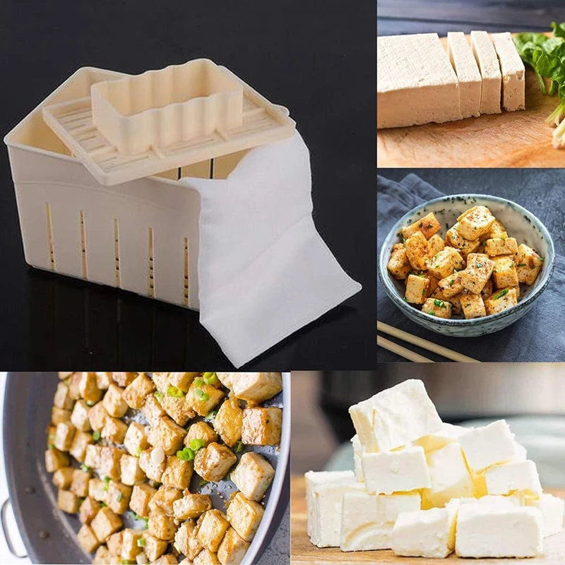 2PCS Tofu-Press Mould Food Grade PP DIY Homemade Tofu-Maker Pressing Mold Kit Kitchen Tool Tofu-Box Tofu-Press Mold Kit Durable