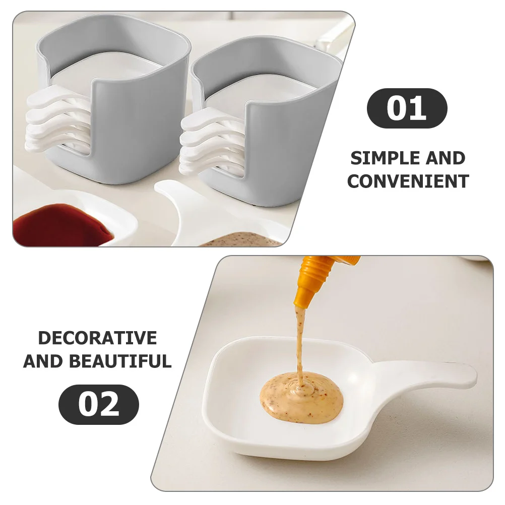 

1 Set Of Plastic Sauce Dishes Small Appetizer Plates With Storage Holder For Sushi Snacks Fruits Condiment Bowls Dipping Bowl