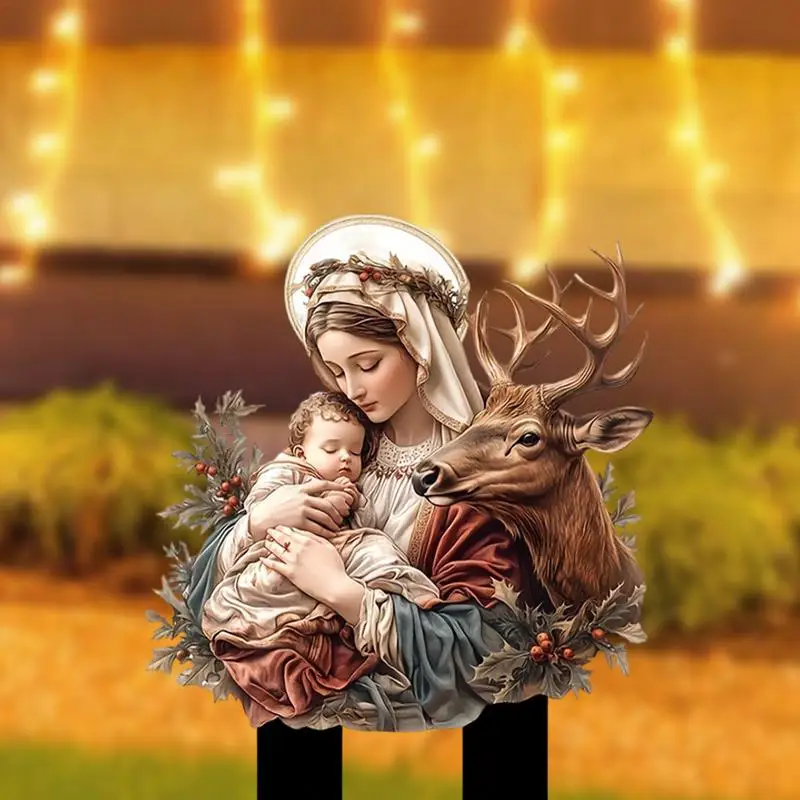 Decoración de jardín Serene, estacas de jardín acrílicas impermeables, estatuas multifuncionales para exteriores, colores vibrantes para jardín, Patio, césped frontal