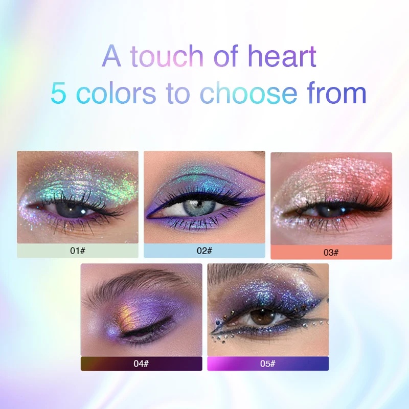 Iridescent Liquid Pearl Eyeshadow Y2K Music Festival Play Makeup High Shine Sparkling Eye Shadow Can Be Used as Highlighter