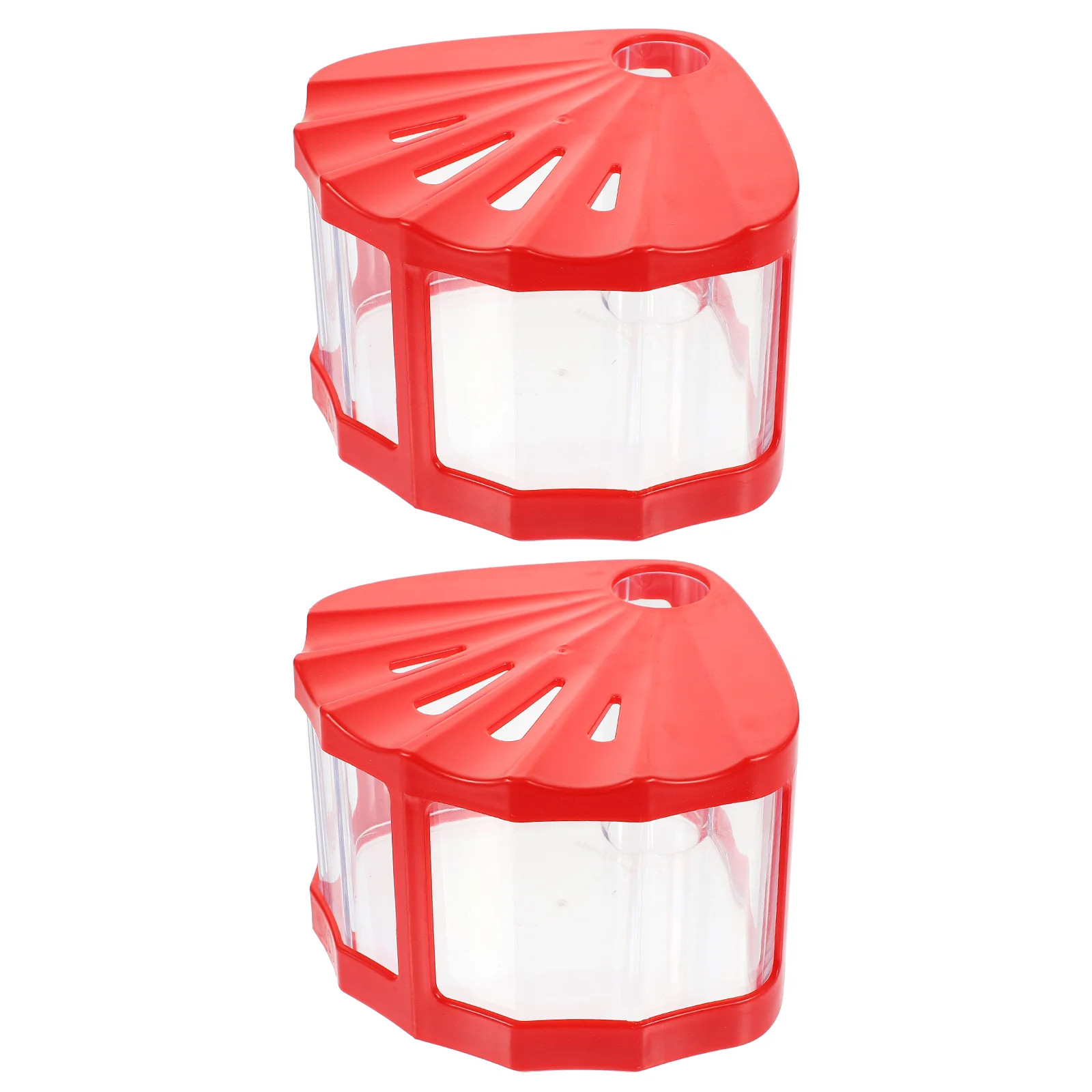 2 Pcs Aquarium Small Fish Tank Office Betta with LED Light Plastic Desktop Ornaments