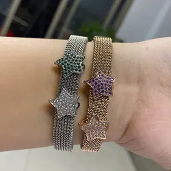 Charms Elasticity Bracelet Jewelry-Accessories Cubic-Zircon-Clip Multiple Styles Bear Fish Star Tree Design Shiny Clip Wholesal