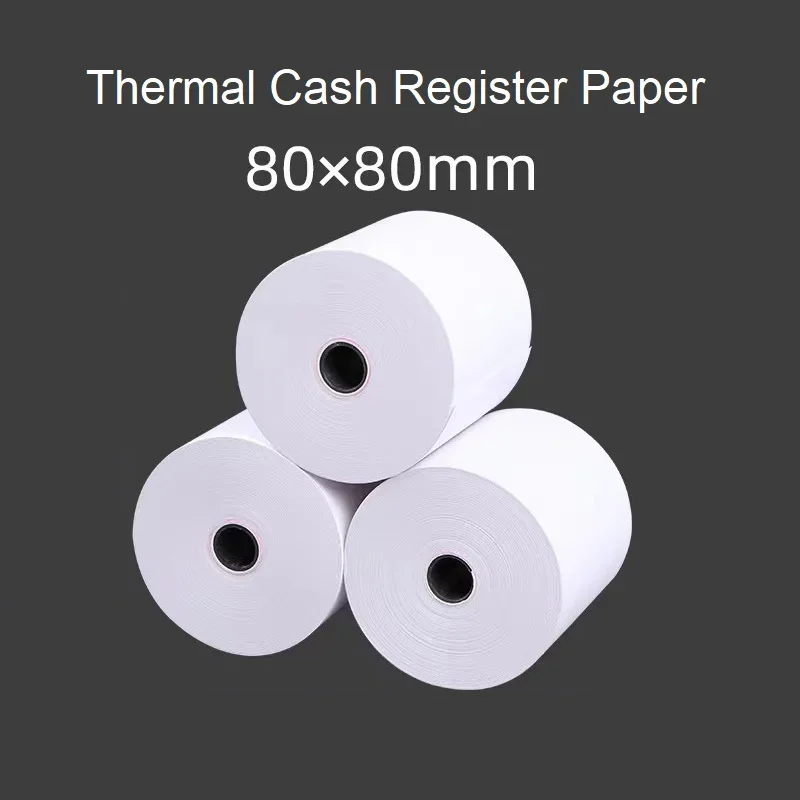 

2 рулона термобумаги 80x80 для кассовых аппаратов супермаркетов, 80 мм, для печати чеков, банковских ваучеров, 80*80