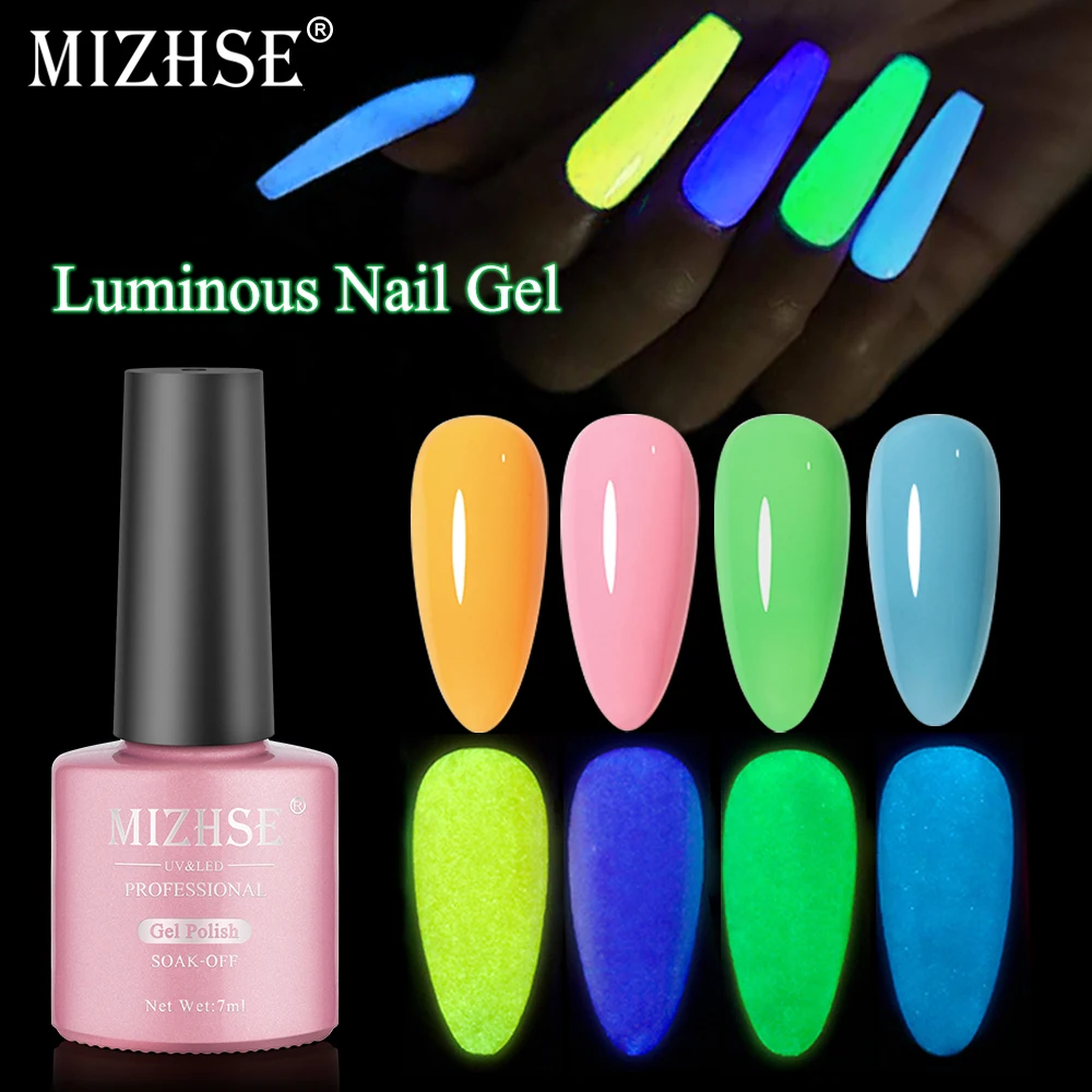 MIZHSE-Verhéritage à Ongles Gel Brcorporelle dans le Noir, Couche de Finition en Fil Néon, UV LED, à Tremper, pour Nail Art, Manucure