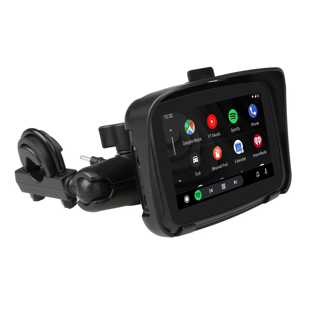 EKIY Pantalla de navegación GPS para motocicleta de 5 pulgadas dispositivo inalámbrico Apple Carplay Android Auto portátil IPX7 resistente al agua