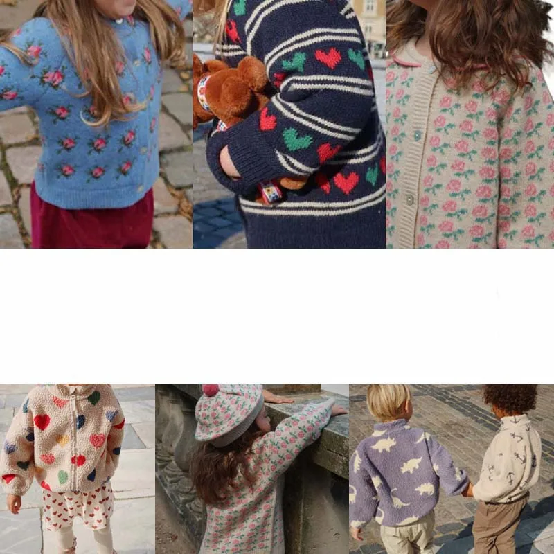 

In Stock 2025 Autumn Winter KS Girls Knitted Cardigan Girls Sweaters Boys Jackats Kids Sweaters for Girls Boy Vest and Sweaters