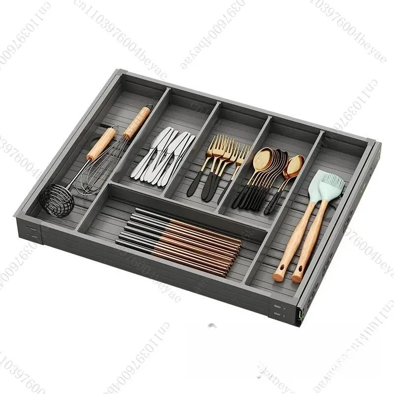 Kitchen above dishwasher ultra-thin tool drawer cabinet pull basket thickened aluminum seasoning basket drawer drawer