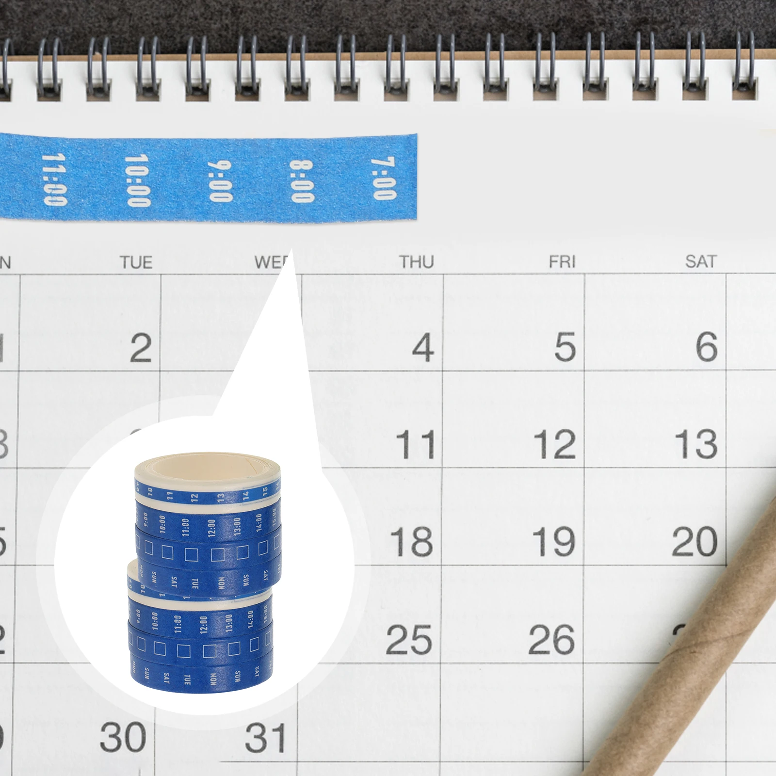 8 rollos de cinta de gestión de tiempo para planificación efectiva, seguimiento de horarios, cintas adhesivas reutilizables para uso doméstico, oficina y escuela