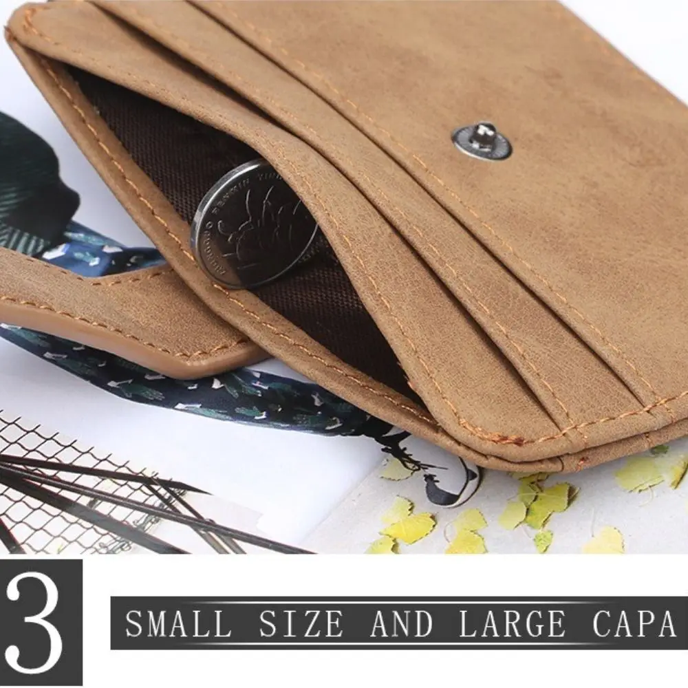 Cartera de negocios Simple para hombre, tarjetero pequeño con múltiples ranuras, a la moda