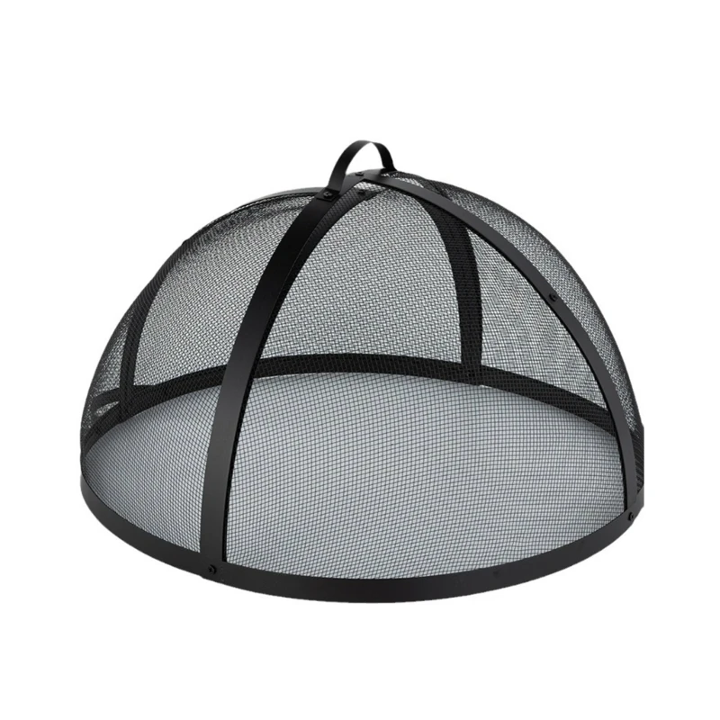 Portable Pit Screen Round Steel Mesh Cover for Outdoor Use with Handle 203C