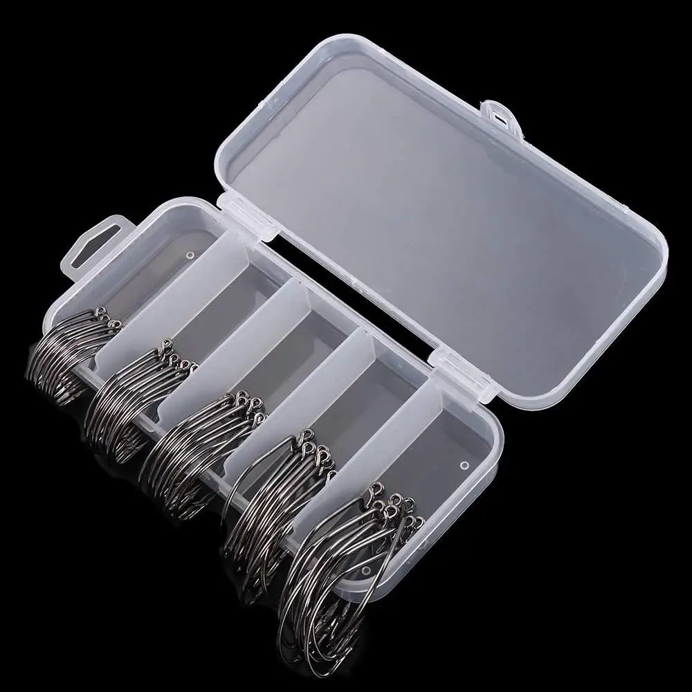 

50pcs/pack Carp Fishing Coating High Carbon with Box Barbed Hooks Wide Crank Fishing Hooks Fishing Hooks Offset Fishhook