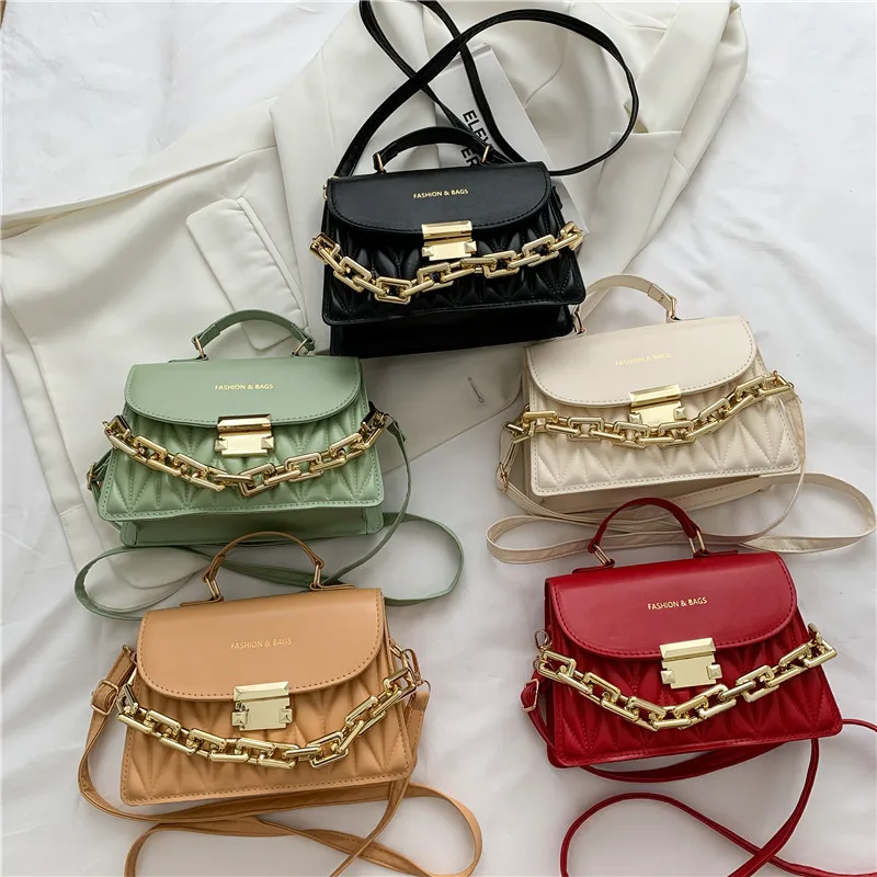 Women Textured Bag 2023 New Korean Girl Fashion Messenger Bag Chain Shoulder Small Square Bag Luxury Brand Handbags Tote Bag