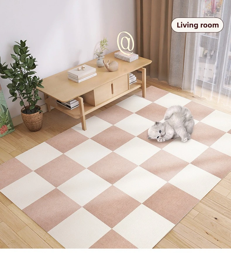 10Pcs 30x30cm Japanese Style Floor Tiles Self-Stick Carpet Squares for Living Room Nursery Non-adhesive Removable Anti-Slip