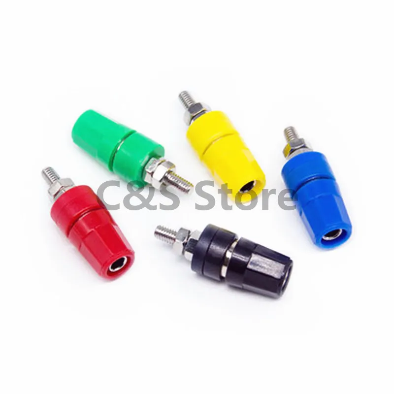 5pcs M4X36 pure copper terminal 4mm banana Jack Socket 20A binding post Banana plug connector