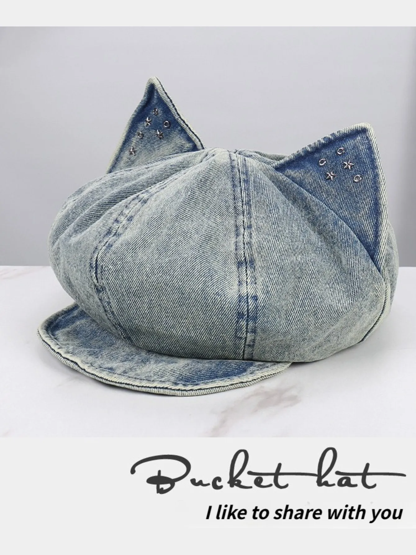 Neue Frühling-Sommer Gewaschene Denim-Baskenmütze für Damen Vintage Künstlerische Malermütze Atmungsaktiv Vielseitig für Draußen