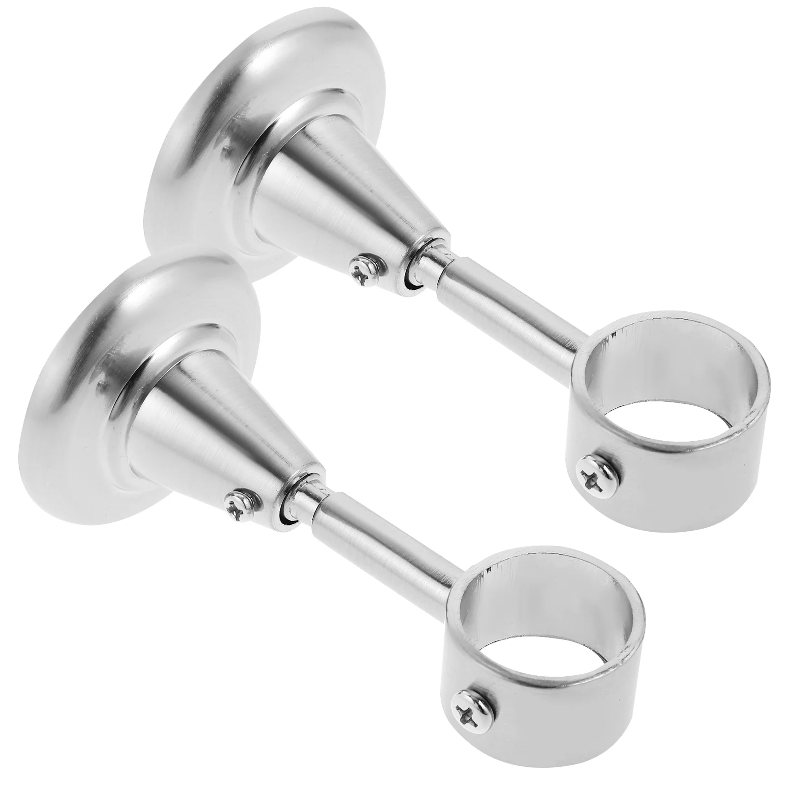 

2 Pcs Shelf Double Curtain Rod Bracket Bay Ceiling Rods for Curtains Accessories