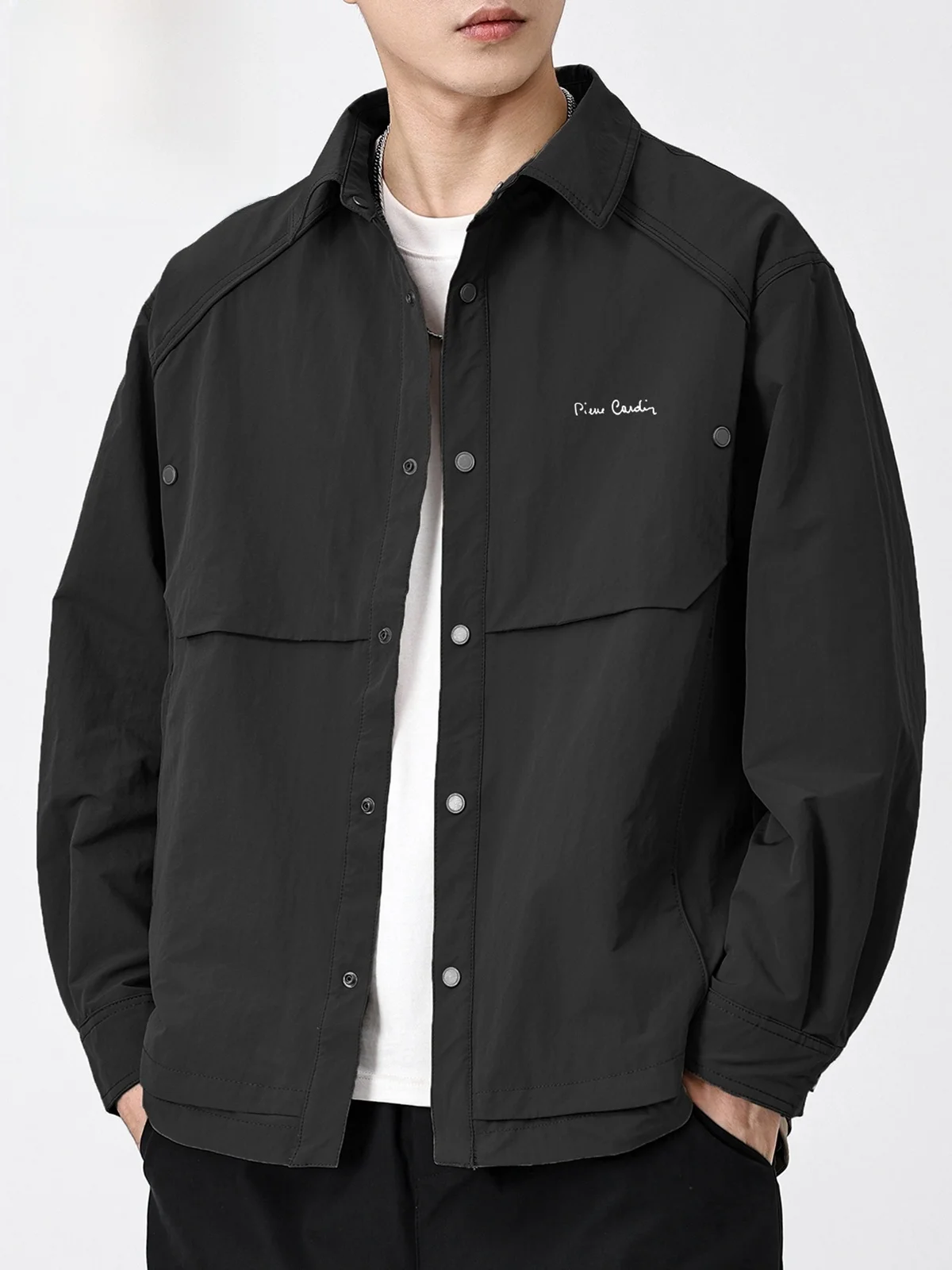 

Pierre Cardin Мужская двусторонняя одежда Jaet Свободная повседневная рабочая одежда с воротником Верхняя одежда Пальто Осень Зима Новый Sle Casual Faion