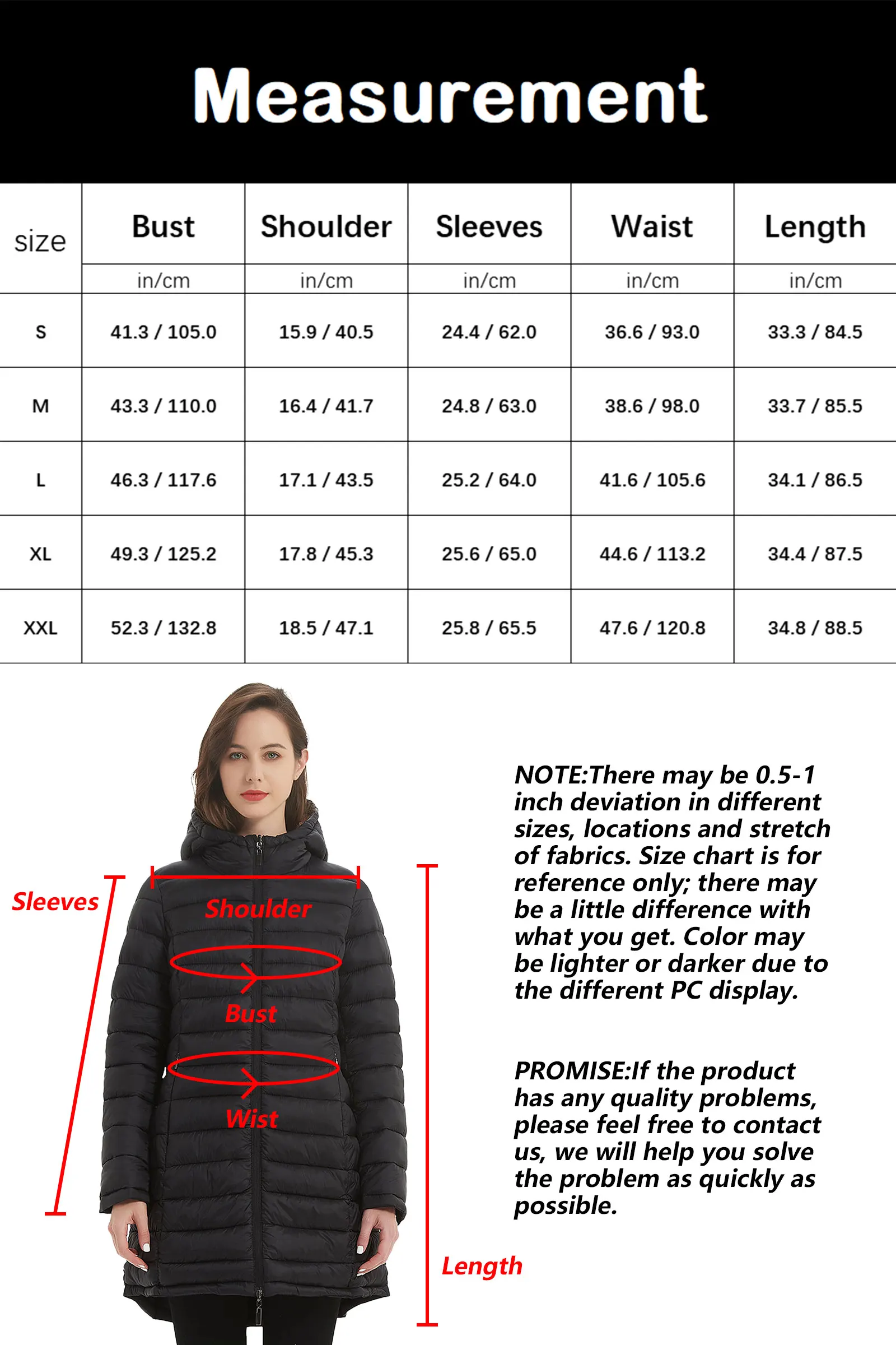 Giolshon Women Spring Puffer Jacket Warm Lightweight Hooded Long Coat Double Sided Jackets Winter Outwear