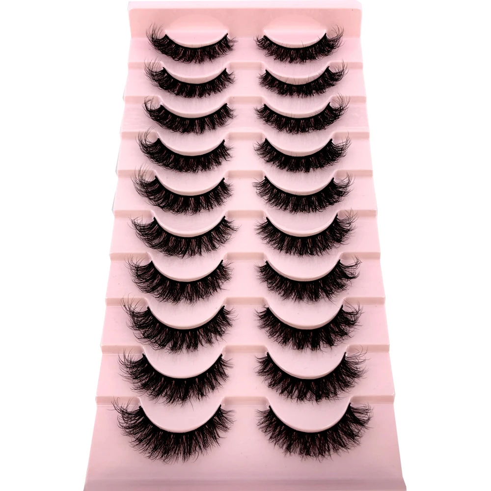 HBZGTLAD New 10 Pairs Natural False Eyelashes Fake Lashes Long Makeup 3d Mink Lashes Extension Eyelash Mink Eyelashes for Beauty