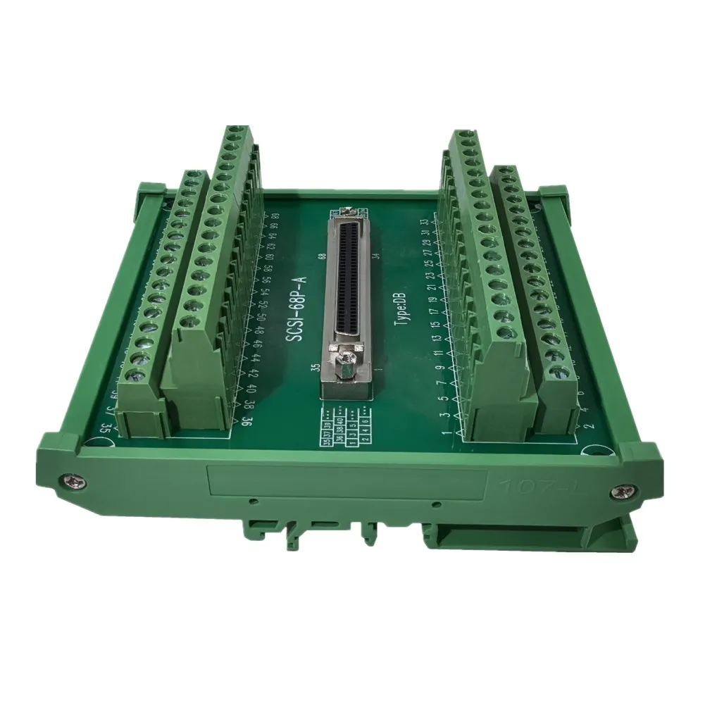 /SCSI 68P A DB Hole Type Terminal Block 68 Pin Relay For Advantech PLC For Mitsubishi Motor System DIN Rail Mounting Industrial