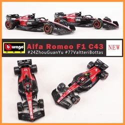 2023 1:43 higher than the United States,Zhou Guanyu Alpha Romeo Formula C43 F1 simulation alloy car model