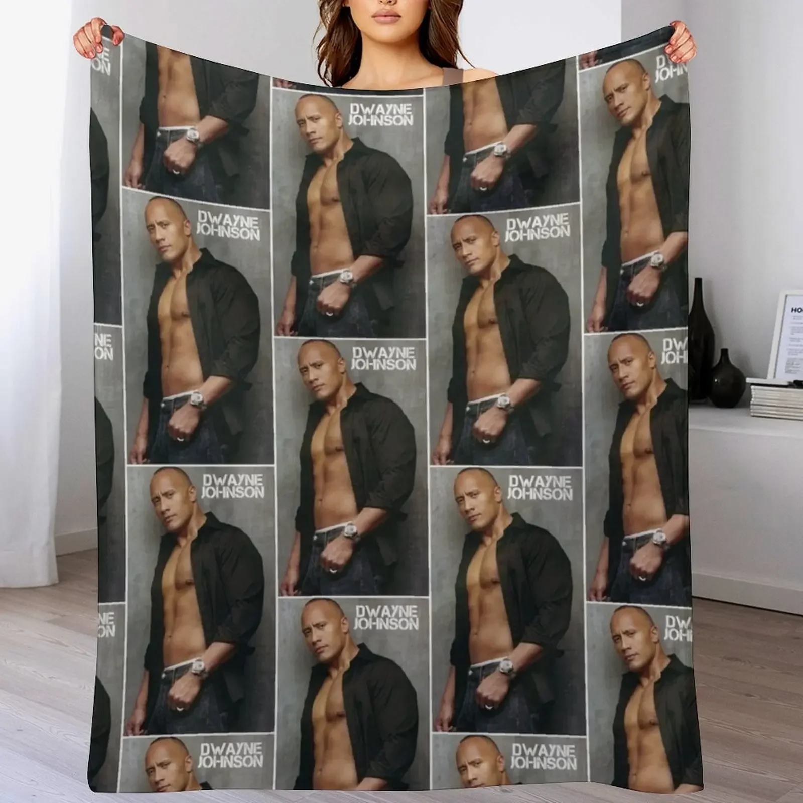 dwayne the rock johnson Throw Blanket Warm Cozy Throw Blanket for Living Room Couch