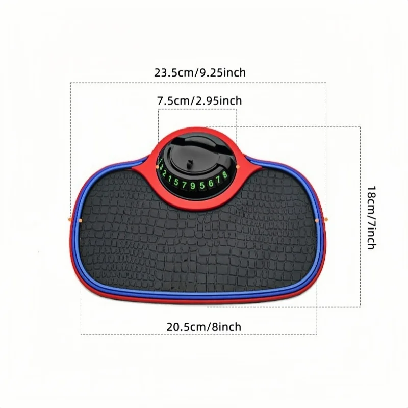Multi Functional PVC Car Dashboard anti Slip Storage Pad, with Parking Number Plate and 360° Rotating Phone Holder - view 4