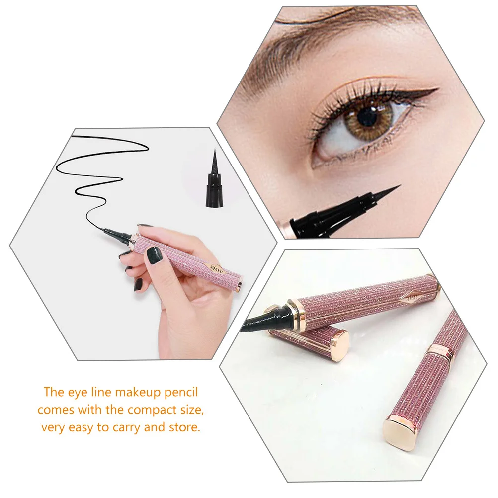 Lápiz Delineador de ojos resistente al agua, punta suave negra, fácil aplicación, tamaño compacto, maquillaje para mujer, delineador de ojos líquido