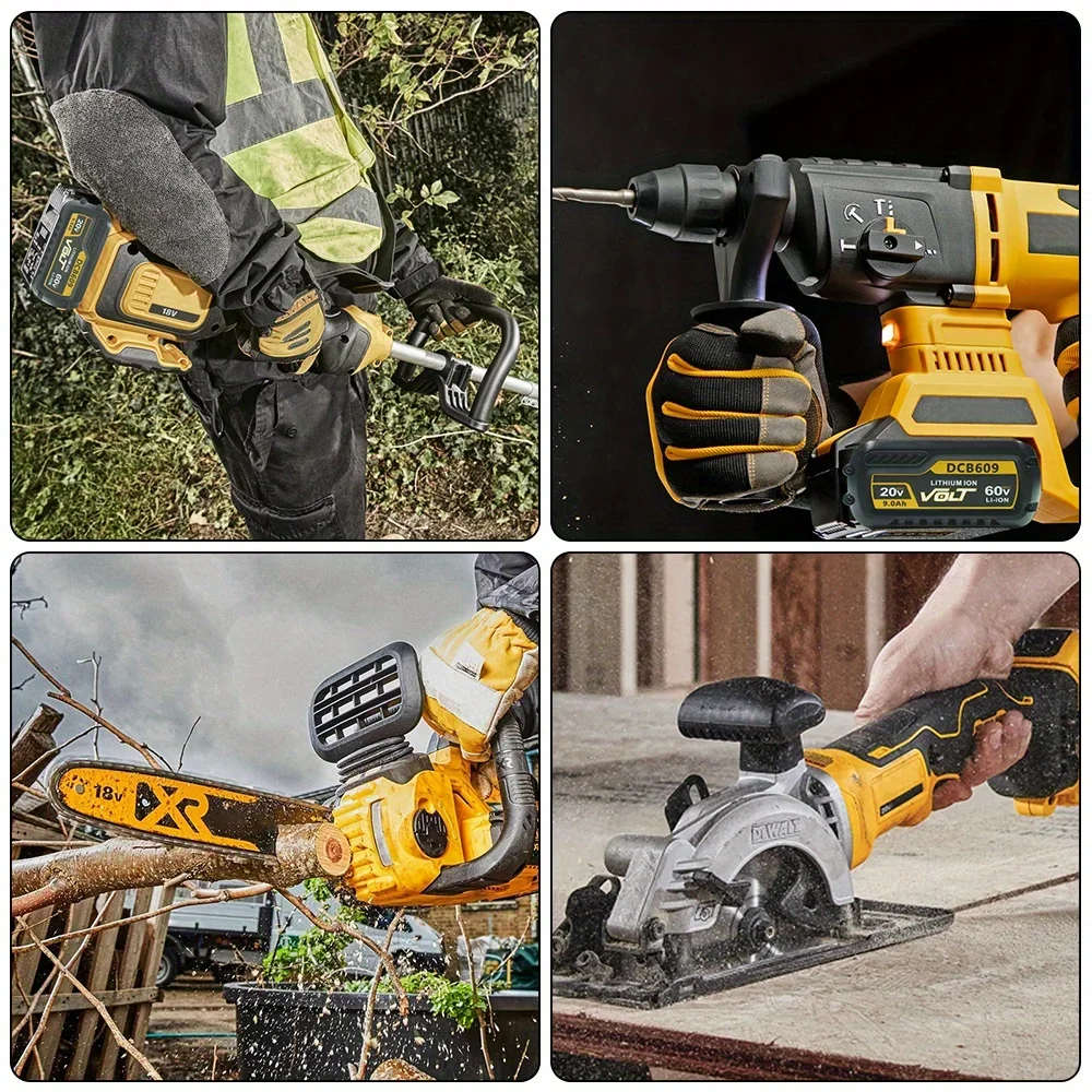 Substituição da bateria de íon de lítio 9.0ah para dewalt 20v/60v max bateria para flexvolt dcb609 dcb612 dcb606 ferramentas elétricas sem fio e