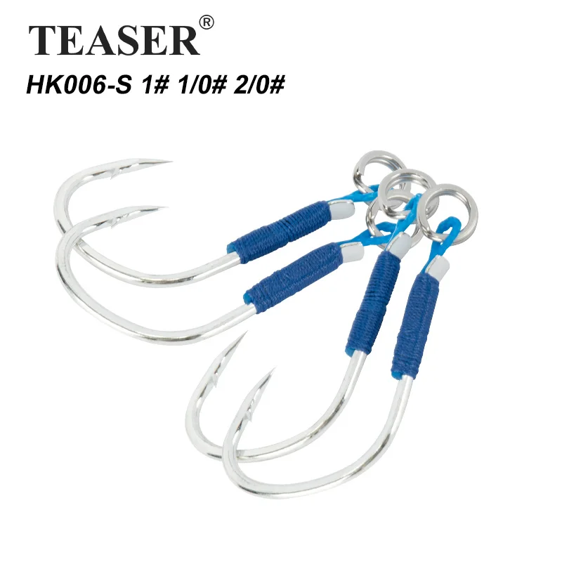 TEASER 10 Stück/Beutel HK006 Meeresangeln: Einzelhaken, Widerhaken, Eisenplattenhaken, Hochkarbon-Stahl, Slow-Swing-Haken, Bootsfischen